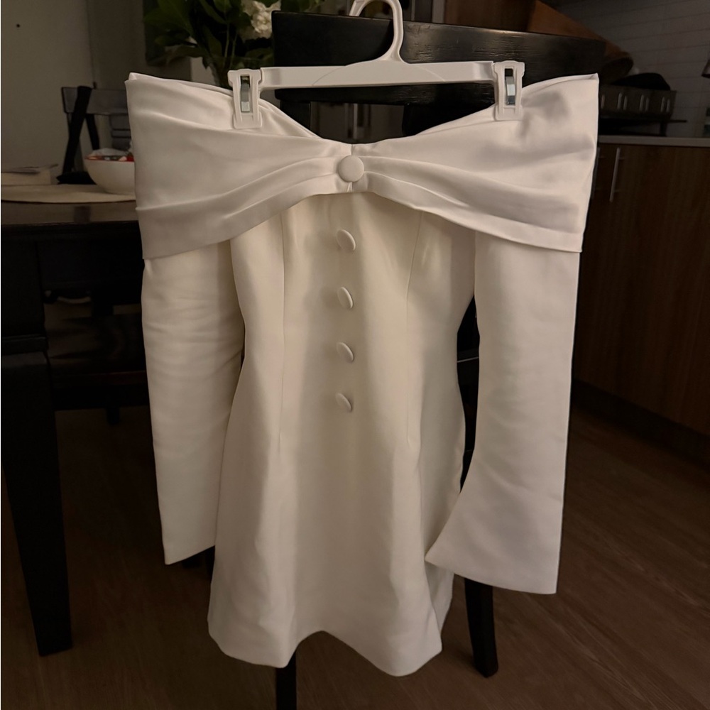 Odd Muse Bow Mini Dress in White - Picture 6 of 11